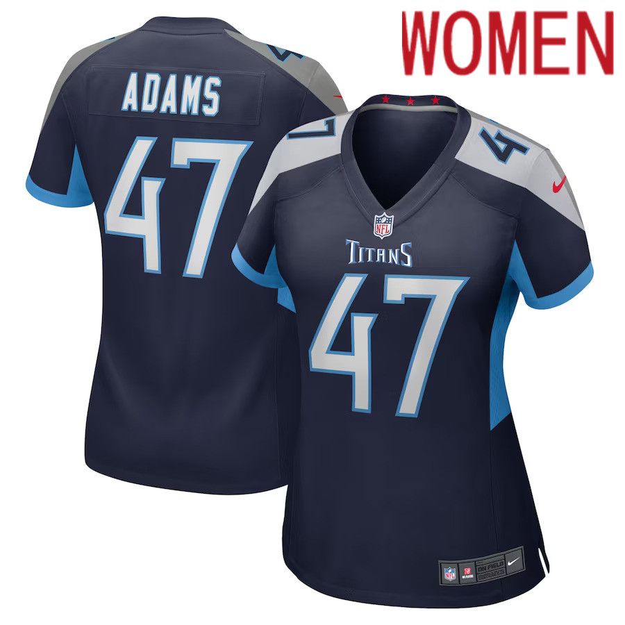 Women Tennessee Titans 47 Andrew Adams Nike Navy Home Game Player NFL Jersey